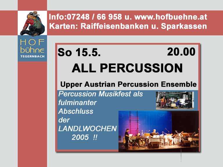 All Percussion auf der HOFBühne Plakat