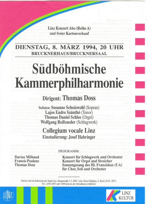 Konzert mit Südböhmischer Kammerphilharmonie Brucknerhaus